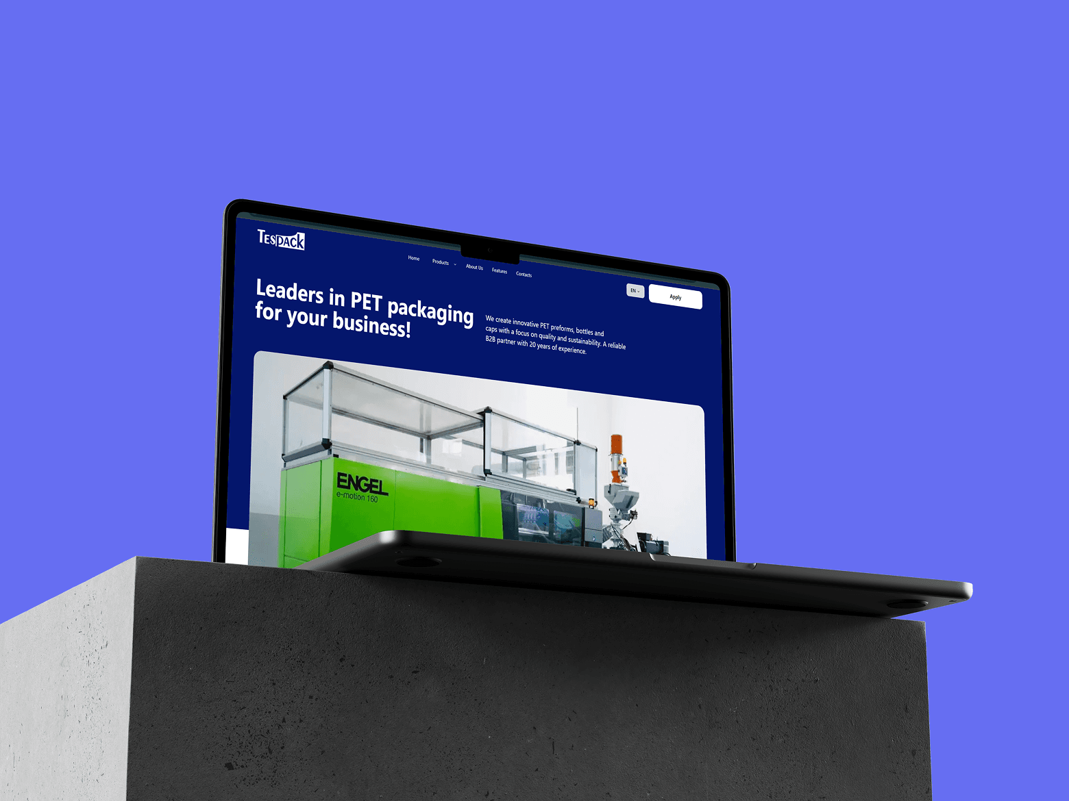 Веб-сайт Каталог с 3D продукцией для Tespack.uz